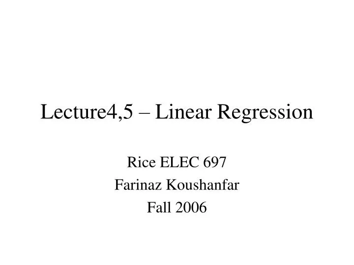 lecture4 5 linear regression