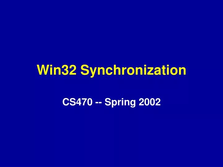 win32 synchronization