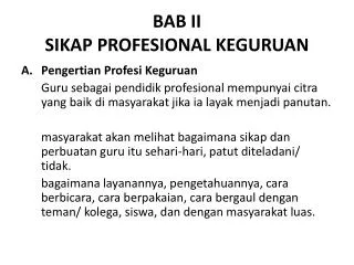 bab ii sikap profesional keguruan