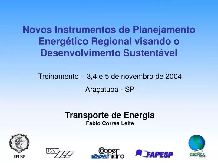 novos instrumentos de planejamento energ tico regional visando o desenvolvimento sustent vel