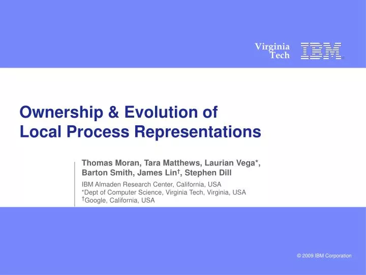 ownership evolution of local process representations