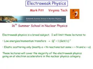 Electroweak Physics