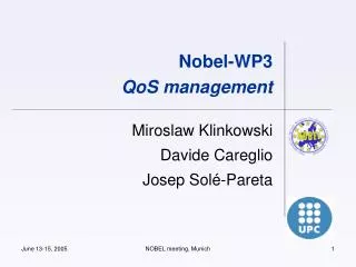 Nobel-WP3 QoS management