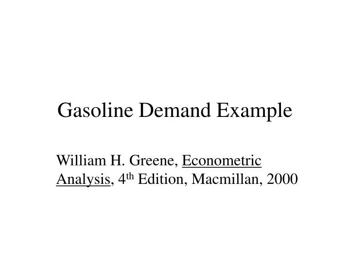 gasoline demand example