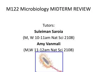 M122 Microbiology MIDTERM REVIEW
