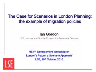 The Case for Scenarios in London Planning: the example of migration policies