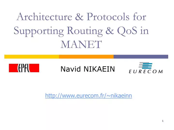 architecture protocols for supporting routing qos in manet