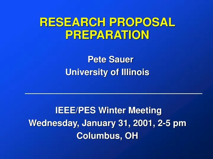 research proposal preparation