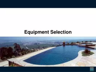 Equipment Selection