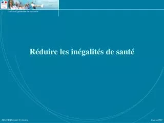 r duire les in galit s de sant