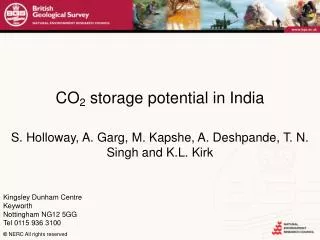 CO 2 storage potential in India