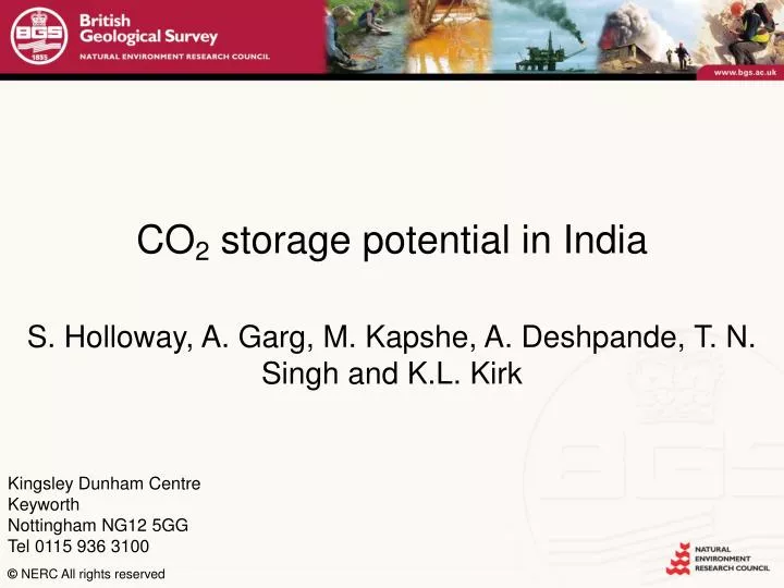 co 2 storage potential in india