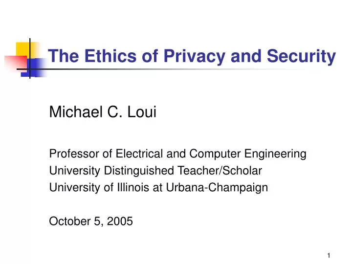 the ethics of privacy and security