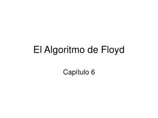 el algoritmo de floyd