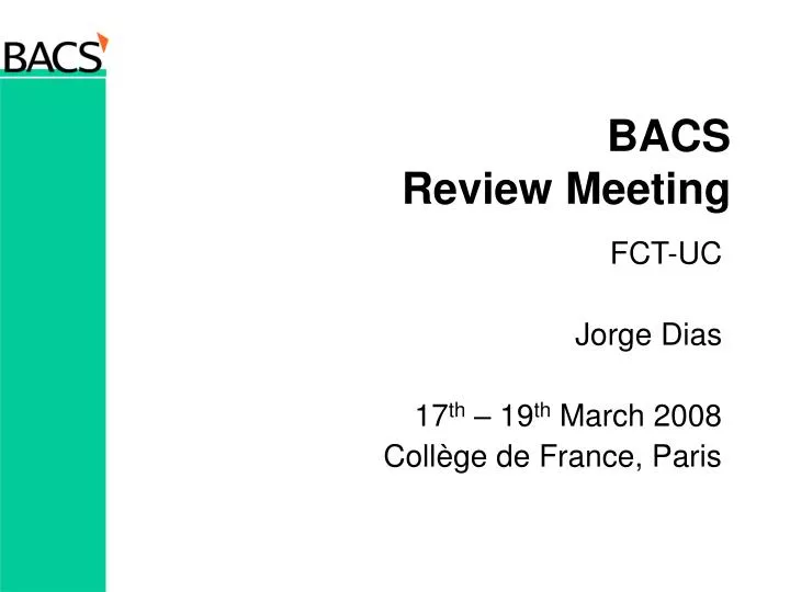 bacs review meeting