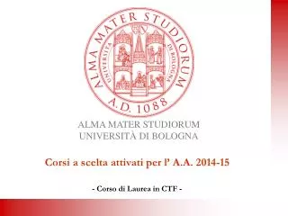 corsi a scelta attivati per l a a 2014 15