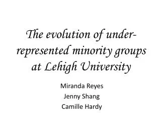 The evolution of under-represented minority groups at Lehigh University