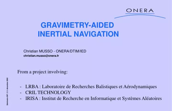 gravimetry aided inertial navigation