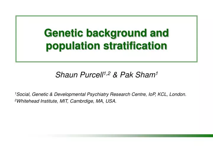 genetic background and population stratification