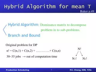 Hybrid Algorithm for mean T