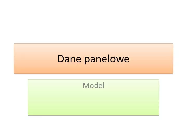 dane panelowe