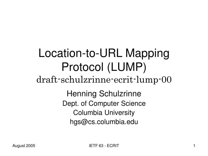 location to url mapping protocol lump draft schulzrinne ecrit lump 00