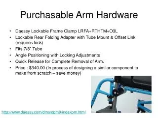 Purchasable Arm Hardware
