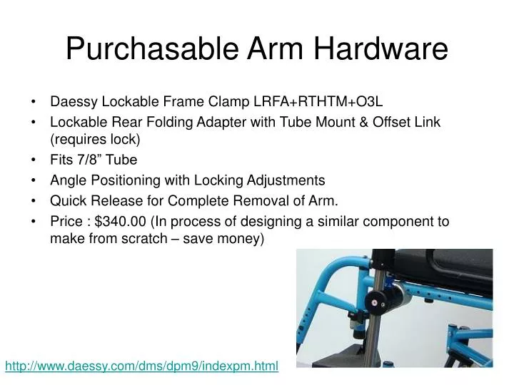 purchasable arm hardware