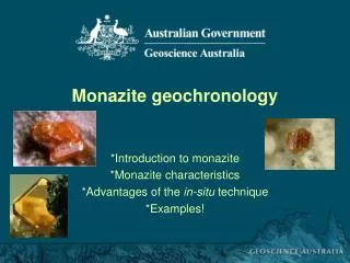 Monazite geochronology