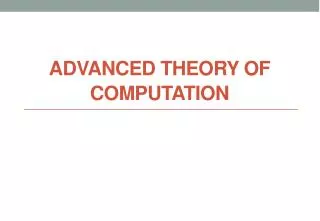 advanced theory of computation