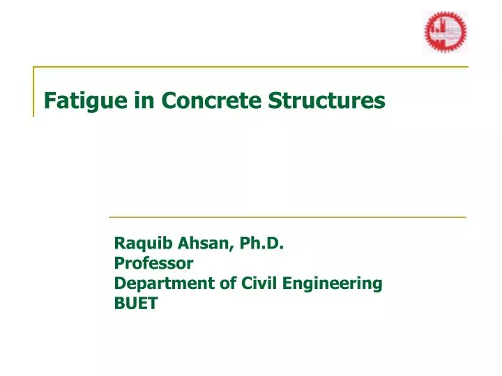 fatigue in concrete structures