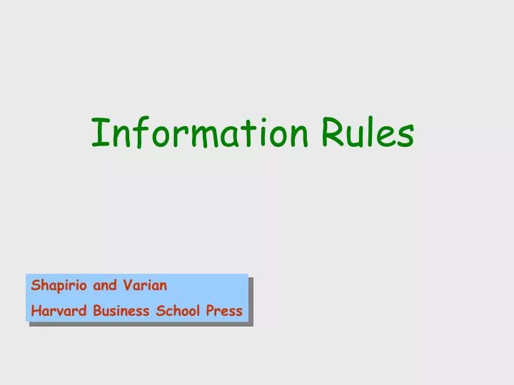information rules