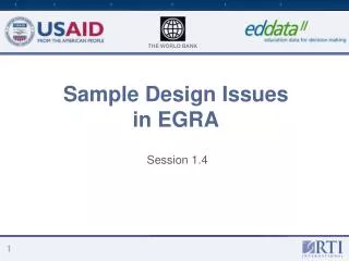 Sample Design Issues in EGRA