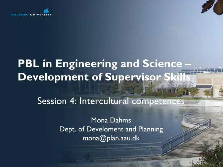 pbl in engineering and science development of supervisor skills