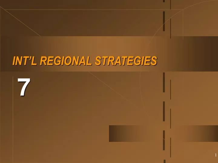 int l regional strategies