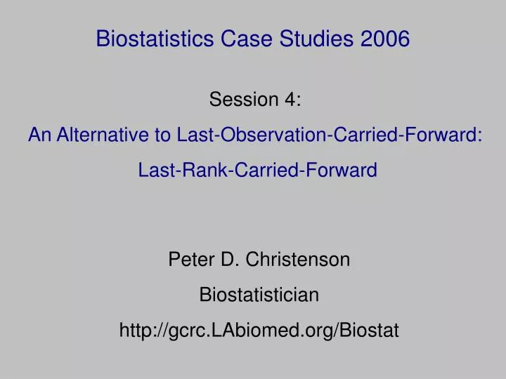 biostatistics case studies 2006