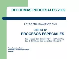 reformas procesales 2009