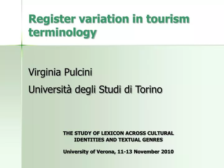 register variation in tourism terminology