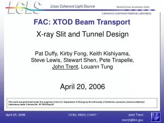 FAC: XTOD Beam Transport