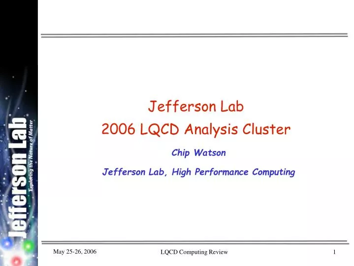 chip watson jefferson lab high performance computing