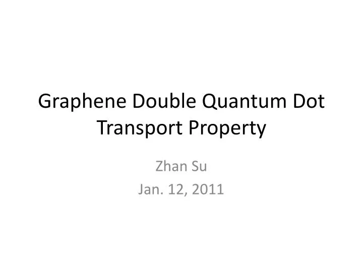 graphene double quantum dot transport property