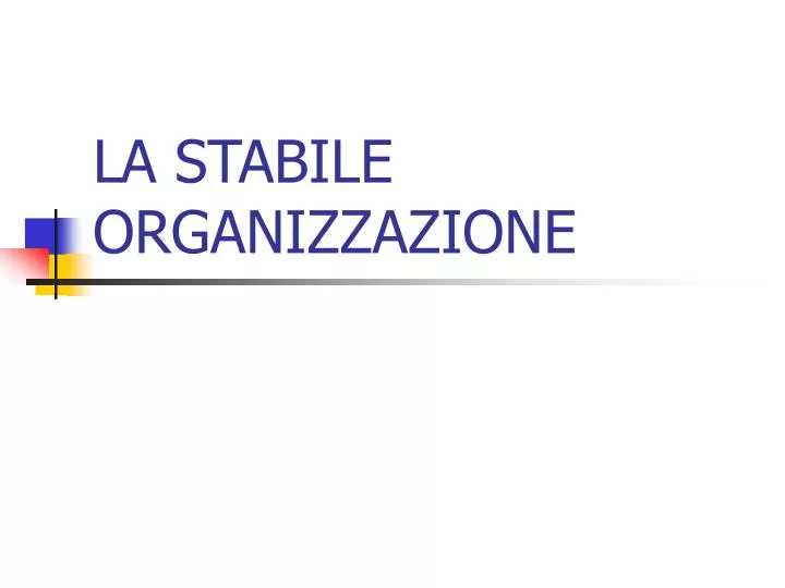 la stabile organizzazione