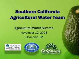 Southern California Agricultural Water Team