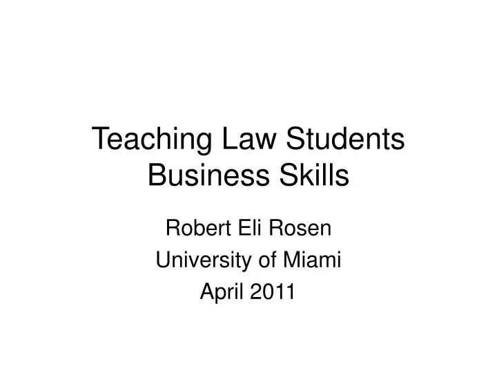 teaching law students business skills