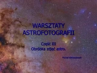WARSZTATY ASTROFOTOGRAFII