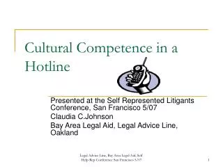 Cultural Competence in a Hotline