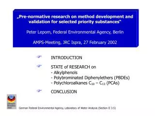 F INTRODUCTION F STATE of RESEARCH on 					- Alkylphenols