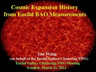 Yun Wang 	 (on behalf of the Euclid Galaxy Clustering SWG)