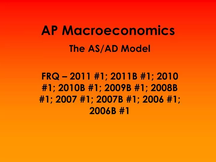 ap macroeconomics