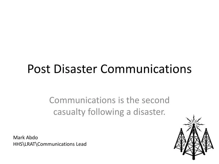 post disaster communications